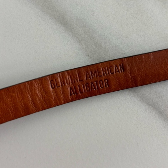 Vintage Ralph Lauren 2000 black genuine American alligator slim belt Small main image 13